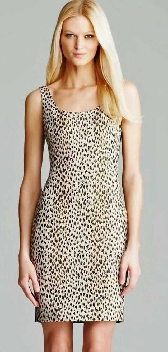 Diane Von Furstenberg Arianna Leopard Sheath Dress Size 8